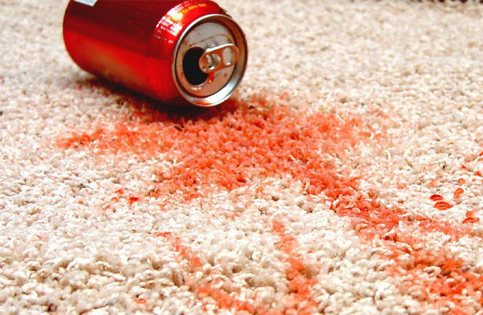Soft Drinks have fallen in Carpet