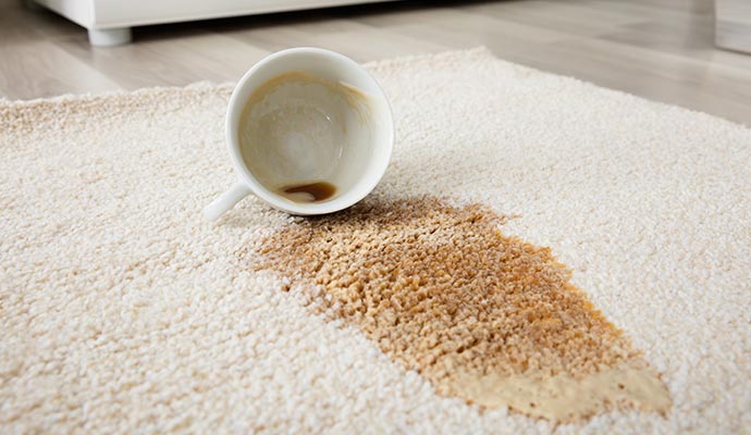 Stained area rug