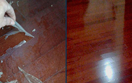 Wood floor before after revitalizing