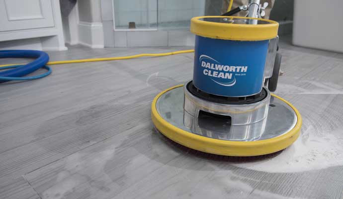 Tile and grout cleaning using a cleaning machine