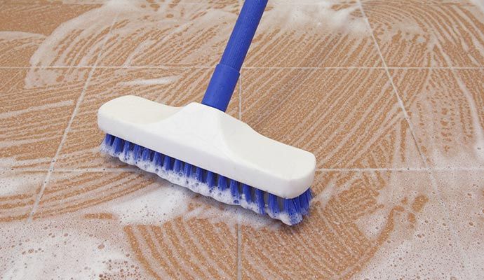 Cleaning tile floor